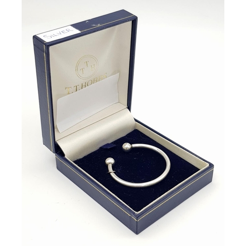 350 - BABIES SILVER TORQ BANGLE  (Christening?)  complete with gift box. Condition new and unworn.