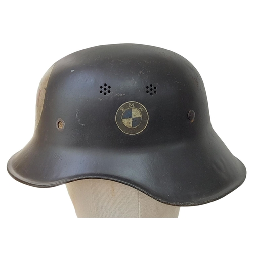 380 - WW2 German BMW Aircraft Factory, First Aiders Air Raid Wardens Helmet.