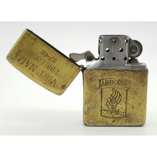 433 - Vietnam War Era Zippo Lighter. Date coded for 1968. Looks like this one really has been there. UK Ma... 