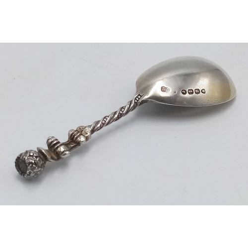 63 - Rare antique SILVER TEA CADDY SPOON. Clear Victorian Hallmark for Henry Holland, London 1874. Having... 