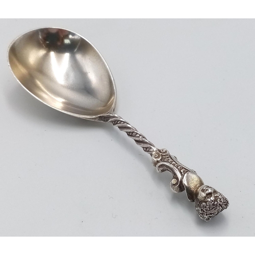 63 - Rare antique SILVER TEA CADDY SPOON. Clear Victorian Hallmark for Henry Holland, London 1874. Having... 