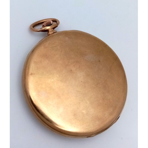 8 - A Vintage 9K Yellow Gold Tissot Pocket Watch. Top winder. Cream dial with sub dial. In working order... 