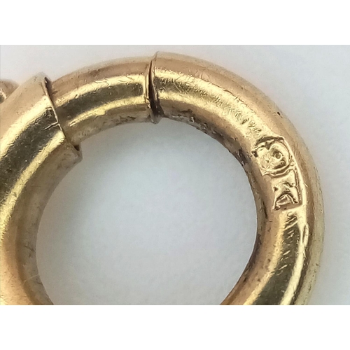 113 - A 9K Yellow Gold Circle Link Bracelet. 17cm length. 18.7g.