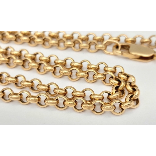 38 - A 9K Yellow Gold Classic Belcher Chain. 40cm. 14g.