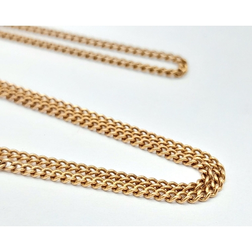 43 - A 9K Yellow Gold Petit Curb Link Necklace. 42cm. 2.8g