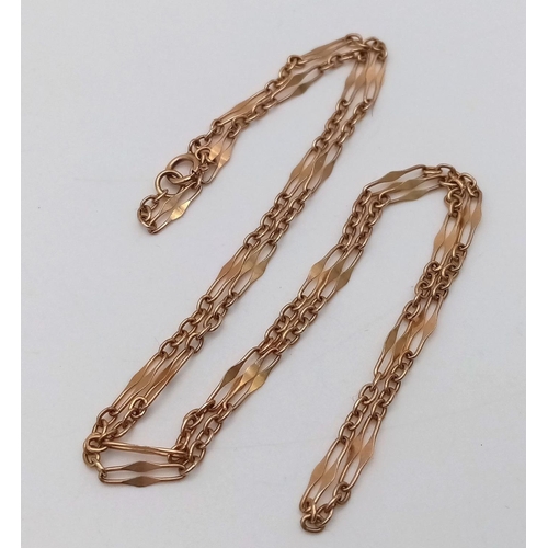 561 - A 9K Yellow Gold Figaro-esque Link Necklace. 44cm. 2.75g.