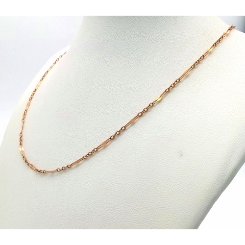 561 - A 9K Yellow Gold Figaro-esque Link Necklace. 44cm. 2.75g.