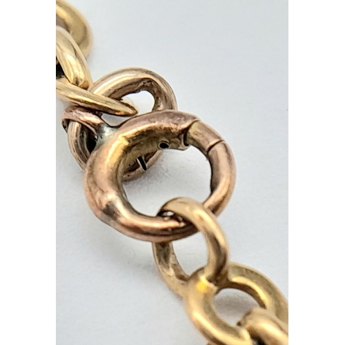 71 - A Vintage 9K Yellow Gold Circle Link Bracelet. 20cm. 5.3g.