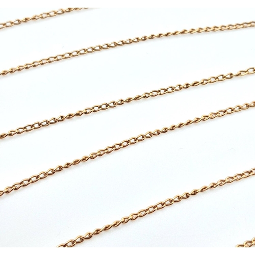 746 - A 9K Yellow Gold Disappearing Necklace. 54cm. 1.9g