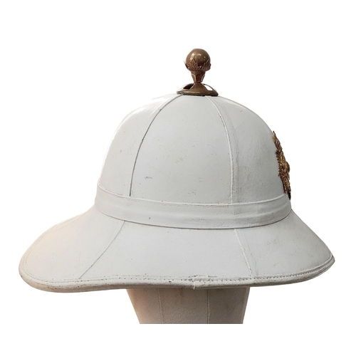 243 - Royal Marines Band Other Ranks Wolseley Pith Helmet with Badge of Queen Elizabeth II (1952-2022).