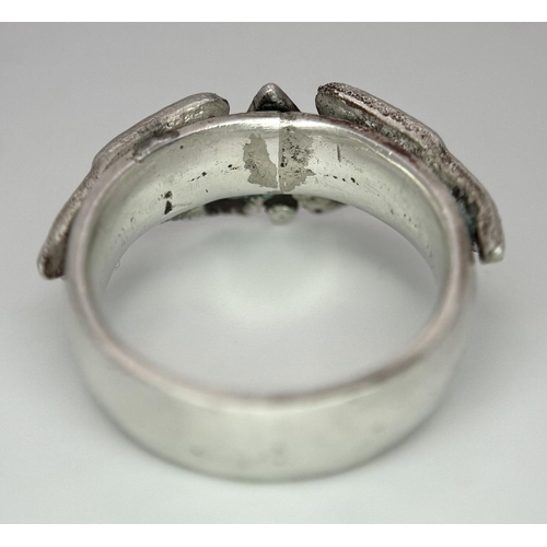 314 - WW2 Silver US Women’s Auxiliary Service Pilots Ring. aka The Wasp’s The W.A.S.P was a civilian women... 