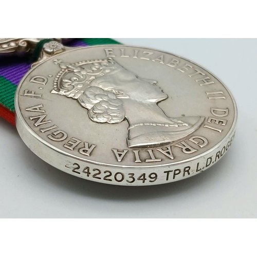 391 - Court Mounted General Service Medal with Northern Ireland. To 24220349 Tpr L.D Rogers RHG/D (Blues &... 