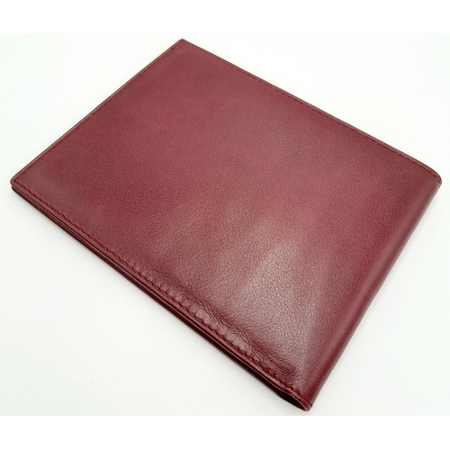 423 - An Unused Burgundy Leather Rolex Bank Notes & Card Wallet. Bi-Fold. 12x9.5cm Folded.