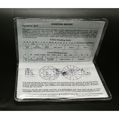 1115 - A 0.414ct Round Brilliant Cut Diamond. VVS2 clarity, G colour. Comes with IDL certificate.