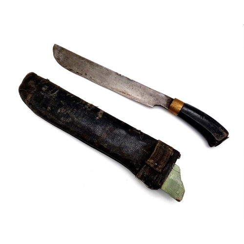 367 - An Original WW2 Machete with its Original Hard Case Sheath. 38mm Length. From the Deceased Estate of... 