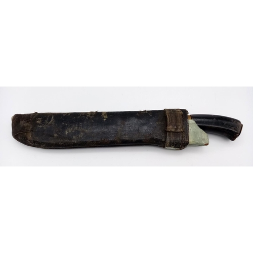 367 - An Original WW2 Machete with its Original Hard Case Sheath. 38mm Length. From the Deceased Estate of... 