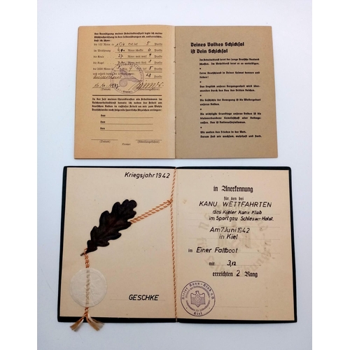 381 - A Parcel of WW2 German Original Ephemera with a Half Identity Disc Indicating Soldier Killed in Acti... 