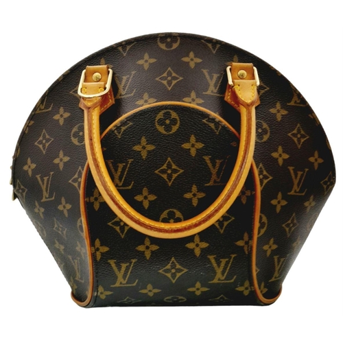 234 - A Louis Vuitton Ellipse Handbag. Monogram canvas exterior with leather trim, two rolled leather hand... 