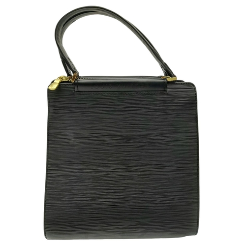 206 - A Louis Vuitton Black Figari PM Handbag. Epi leather exterior with gold-toned hardware, two handles,... 