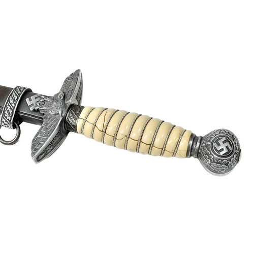 163 - 3rd Reich 2 nd Pattern Luftwaffe Officers Dagger. Produced by wMw Waffen Circa 1937. Alas there is a... 