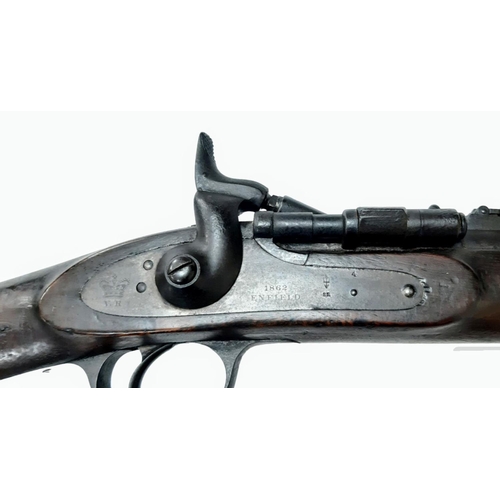 197 - An Antique British 1862 Early Snider-Enfield .577 Calibre Rifle. Obsolete calibre so no licence need... 