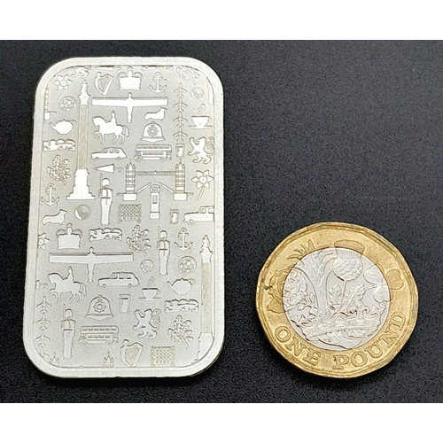 67 - A BRITISH 1 TROY OZ FINE 999 SILVER BAR 31.2G  Ref: A/S 1114