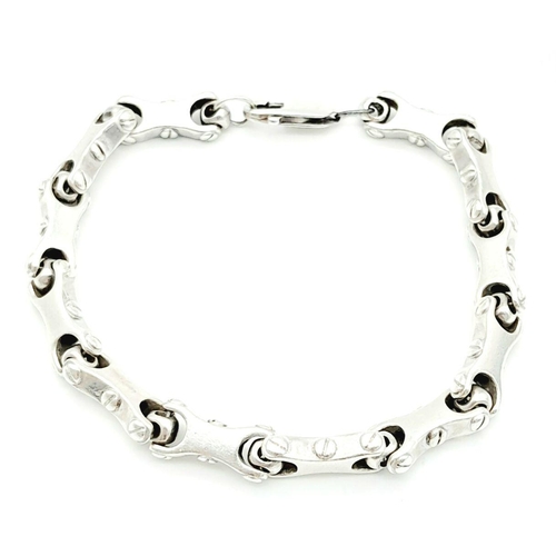 74 - A STERLING SILVER BICYCLE CHAIN LINK BRACELET .21 cm 32 g Ref: A/S 1113