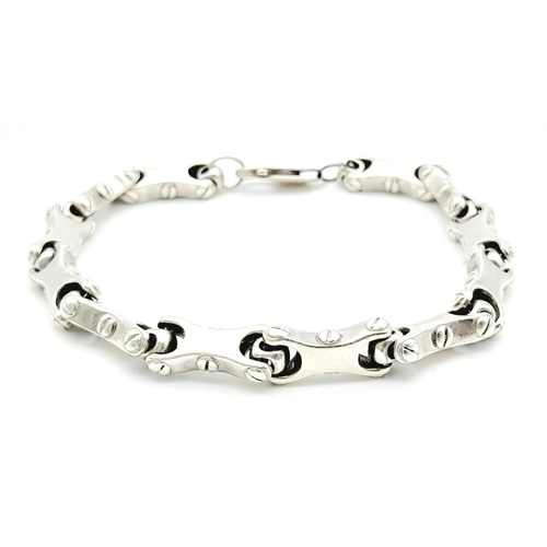 74 - A STERLING SILVER BICYCLE CHAIN LINK BRACELET .21 cm 32 g Ref: A/S 1113