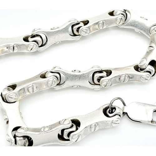 74 - A STERLING SILVER BICYCLE CHAIN LINK BRACELET .21 cm 32 g Ref: A/S 1113