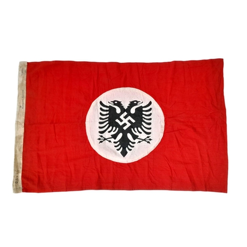 636 - 3rd Reich Albanian NSDAP Flag Dated 1945. 60 x 100cm