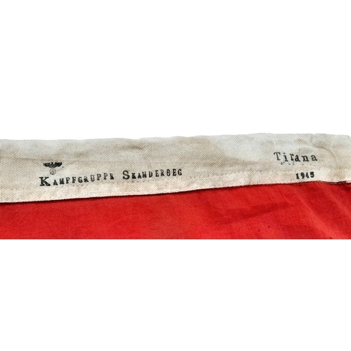 636 - 3rd Reich Albanian NSDAP Flag Dated 1945. 60 x 100cm