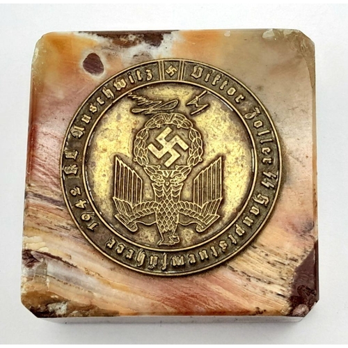 650 - 3rd Reich Paper Weight with Adolf Hitlers Personal Eagle and Facsimile Signature.