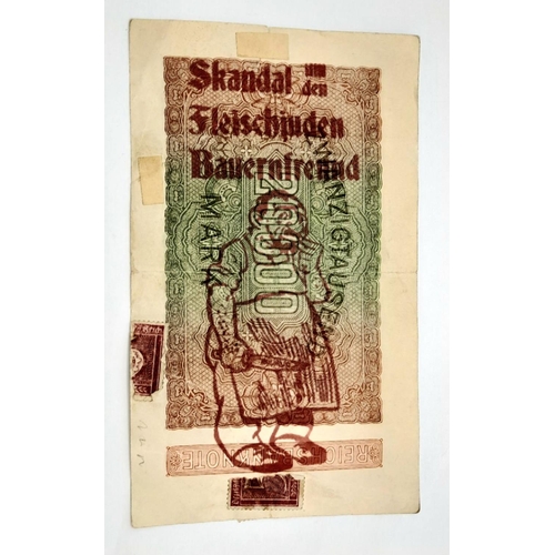 833 - Anti-Semitic German Inflation Propaganda Money. The Nazis blamed the Jews for overinflation of the R... 