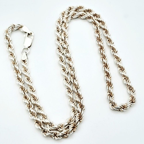 400 - A STERLING SILVER ROPE CHAIN 45 cm, 13.4 g Ref: A/S 1118