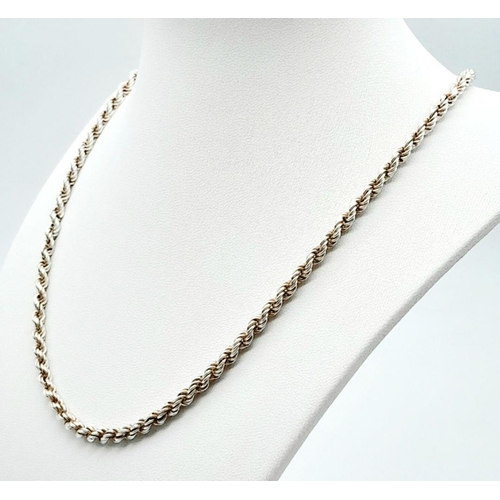 400 - A STERLING SILVER ROPE CHAIN 45 cm, 13.4 g Ref: A/S 1118