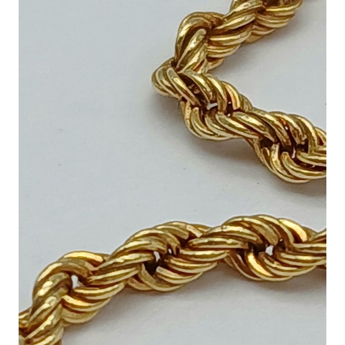 457 - A 9K Yellow Gold Rope Bracelet - 1.3g total weight. 18cm length. JM08