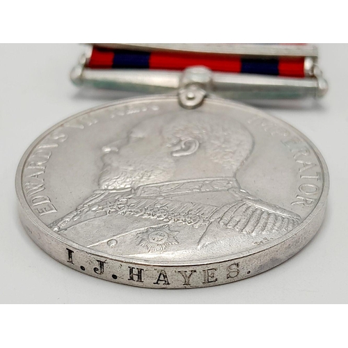 501 - Transport Medal 1899-1902 with clasp ‘South Africa 1899-1902’, named to I J Hayes. I J Hayes was Thi... 