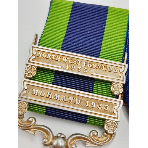 508 - An India General Service Medal 1908 with two clasps in a group of three to an early WW2 casualty of ... 