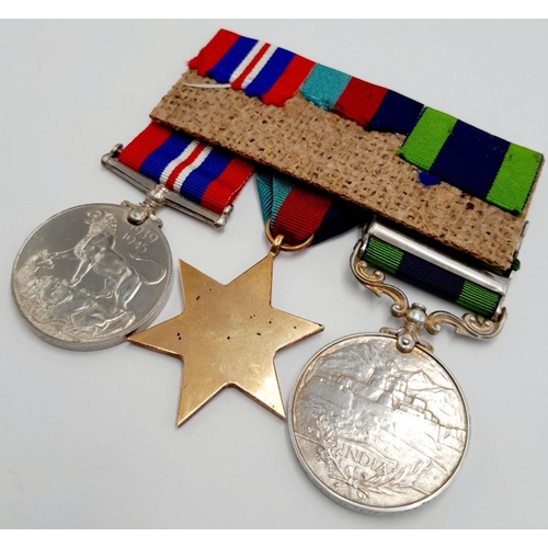 508 - An India General Service Medal 1908 with two clasps in a group of three to an early WW2 casualty of ... 