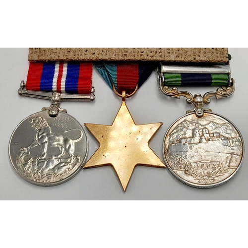 508 - An India General Service Medal 1908 with two clasps in a group of three to an early WW2 casualty of ... 