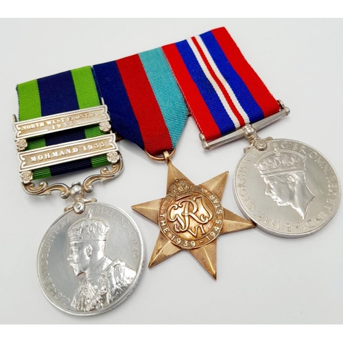 508 - An India General Service Medal 1908 with two clasps in a group of three to an early WW2 casualty of ... 