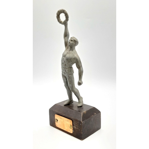 510 - WW2 German Military Division Sports Trophy. 100m clothed swim. Celle 1940.