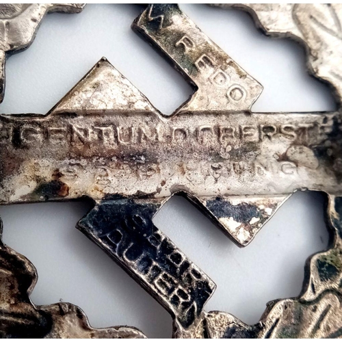 521 - 3rd Reich 1st Pattern Silver Grade SA Sports Badge. Maker marked: Berg & Nolte.