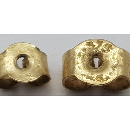 930 - A 9K YELLOW GOLD BALL STUD EARRINGS. 0.55G IN WEIGHT. Ref: SC 5015.