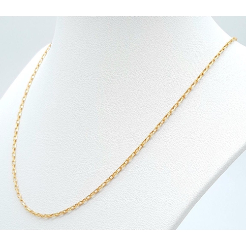 376 - A 9K Yellow Gold Diamond Cut Necklace. 3.3g total weight. 40cm length. Ref: JM09