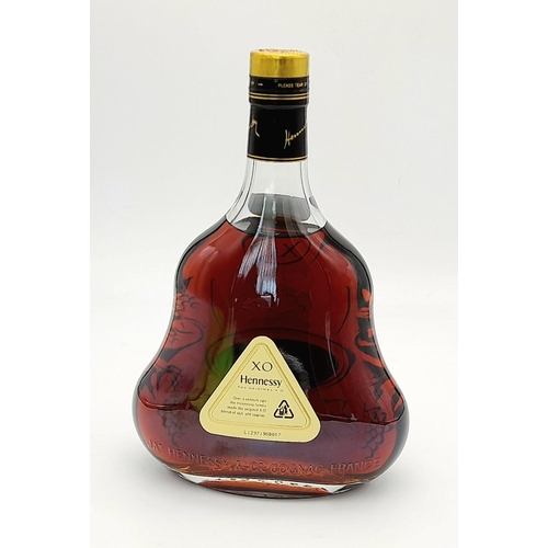 485 - A Hennessy X.O  Cognac Gift Set. Includes a bottle of X.O Hennessy (70cl)- Two branded Cognac Glasse... 