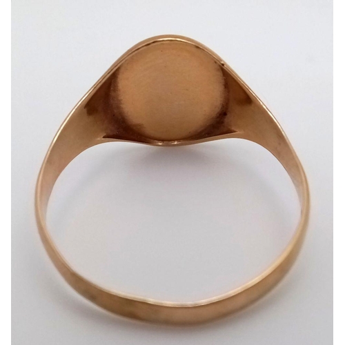 504 - Vintage 9 carat GOLD SIGNET RING. Having ‘DAD’ engraved to top with DIAMOND detail. Full UK Hallmark... 