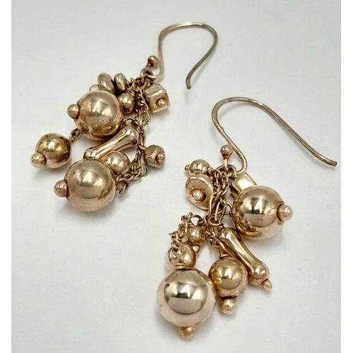 616 - Genuine pair of  Hobbs SILVER EARRINGS. Drop style with Chain Link and Orb detail. Presented in jewe... 