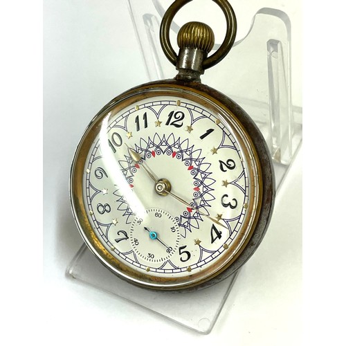 155 - Vintage Waltham pocket watch glass back , as found