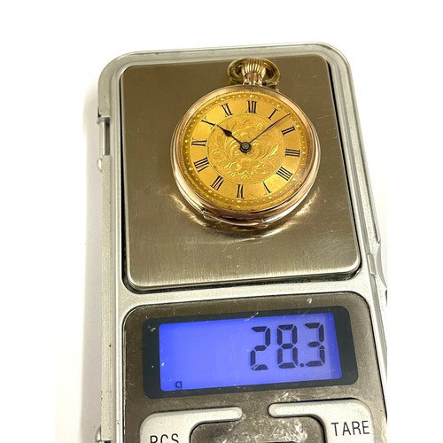 169 - 9ct gold ladies pocket watch , as found